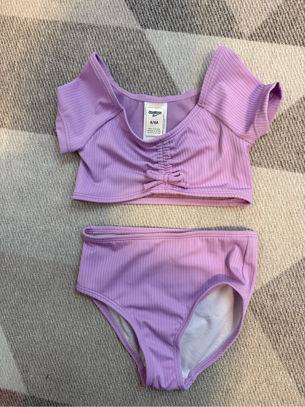 OshKosh B'gosh Pastel Purple Ribbed Two-Piece Swim Set